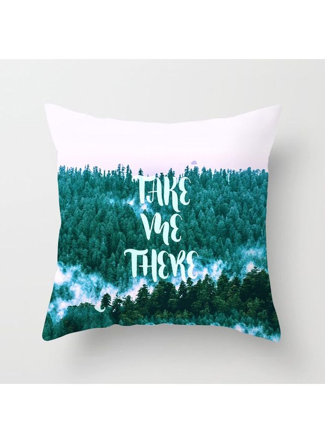Take Me There Printed Cushion Cover White/Green