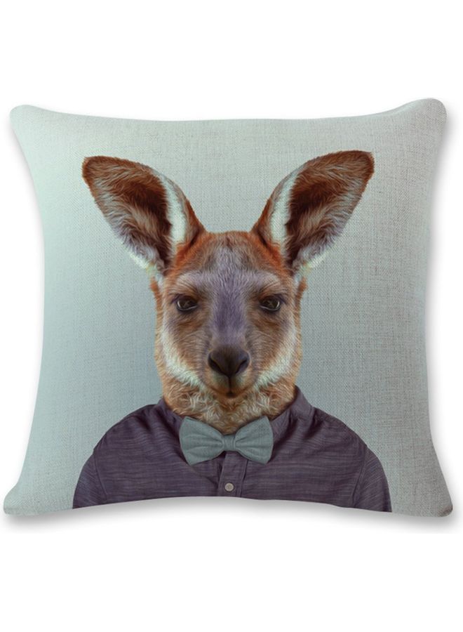 Printed Cushion Cover Grey/Brown/White