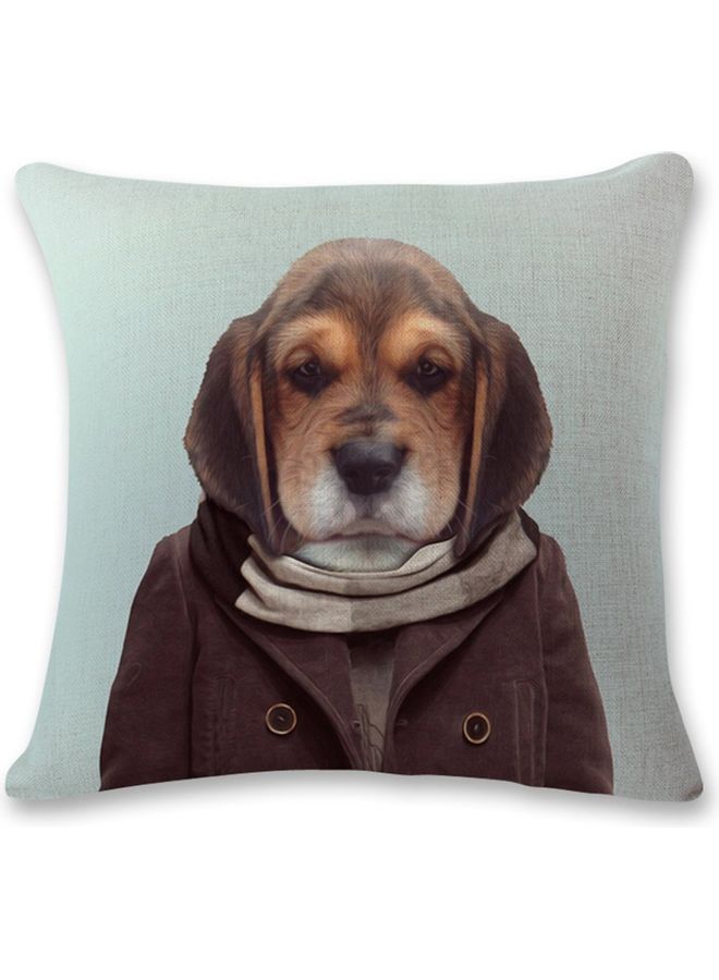 Dog Printed Cushion Cover Grey/Black/White