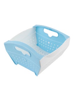 Foldable Plastic Sink Drain Basket Blue/White