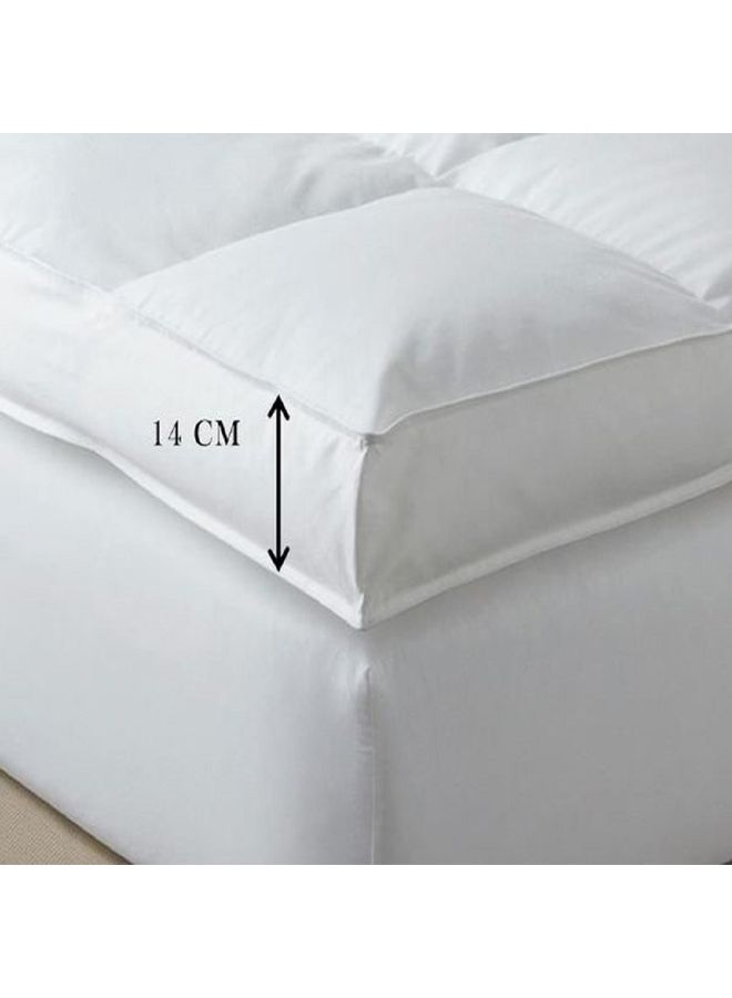 Extra Thick Soft and Fluffy Mattress Topper Polyester Shite 120 x 200cm - Image 3