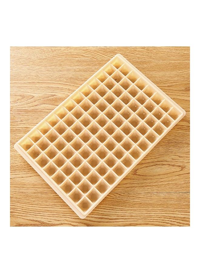 Creative Plastic Ice Cube Tray With 96 Grids Beige 