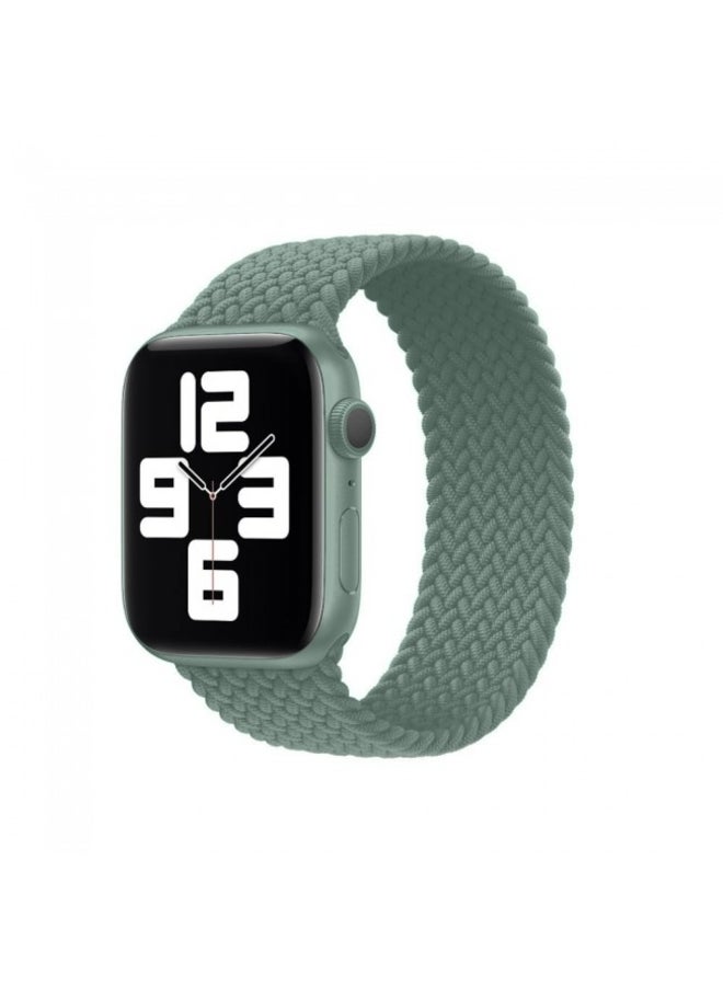 MARGOUN - Braided Solo Loop Elastic Replacement Band Small For Apple Watch 42/44/45mm Green - Image 1