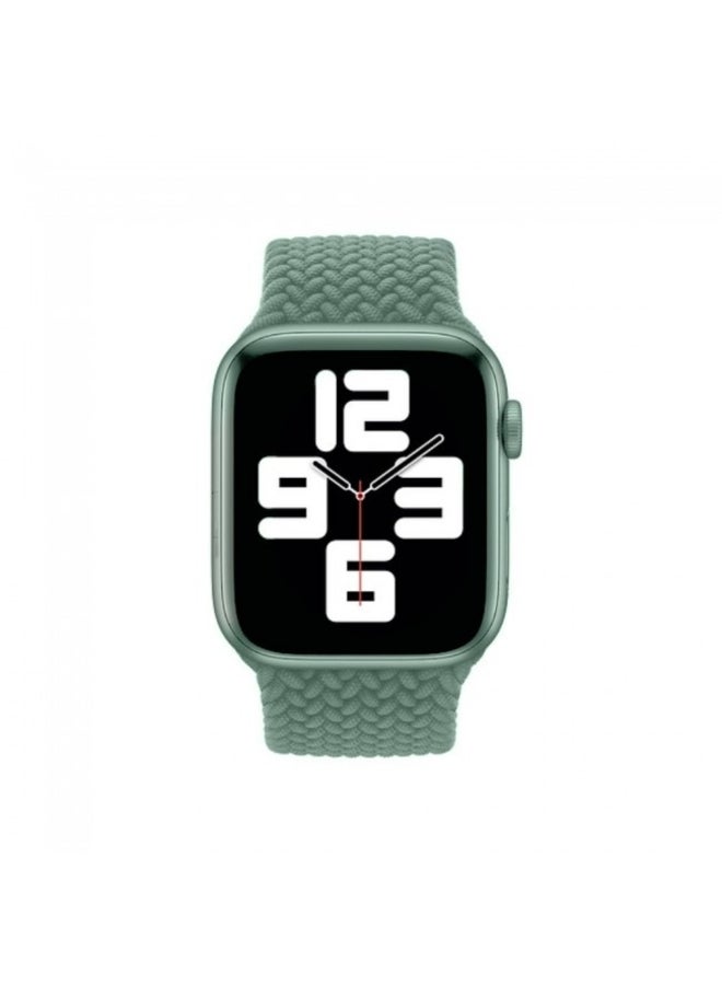 MARGOUN - Braided Solo Loop Elastic Replacement Band Small For Apple Watch 42/44/45mm Green - Image 1