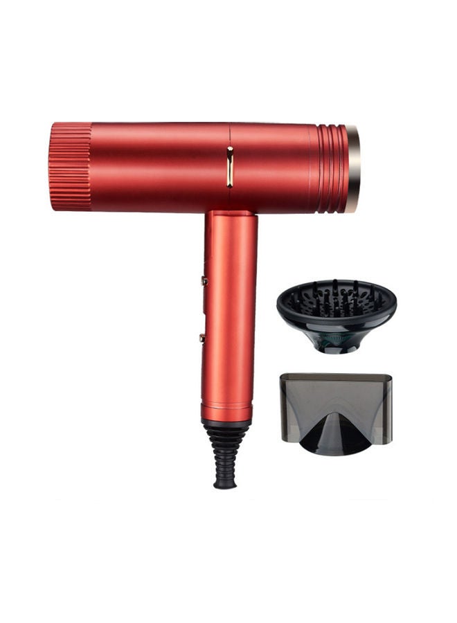 Portable and Foldable Hair Dryer with 2-Nozzles Red