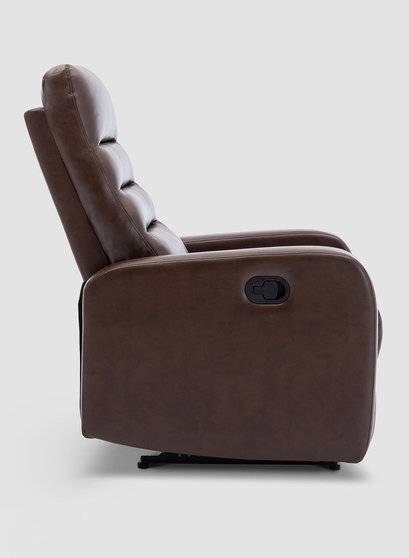 Recliner Sofa Luxurious Brown Leather - Dawson Collection Classic Lazy Boy Chair - Relaxing Sofa Easy Chair - Brown 75*94*107cm - v1625133461/N42934357A_3