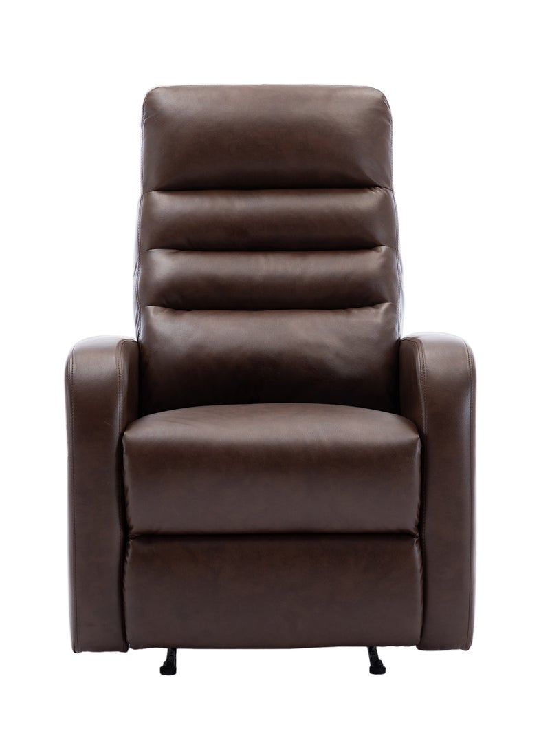 Recliner Sofa Luxurious Brown Leather - Dawson Collection Classic Lazy Boy Chair - Relaxing Sofa Easy Chair - Brown 75*94*107cm - v1625133462/N42934357A_1