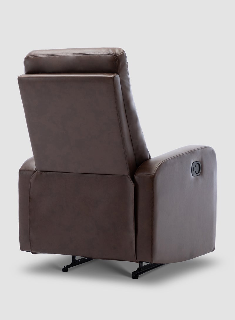 Recliner Sofa Luxurious Brown Leather - Dawson Collection Classic Lazy Boy Chair - Relaxing Sofa Easy Chair - Brown 75*94*107cm - v1625133462/N42934357A_2