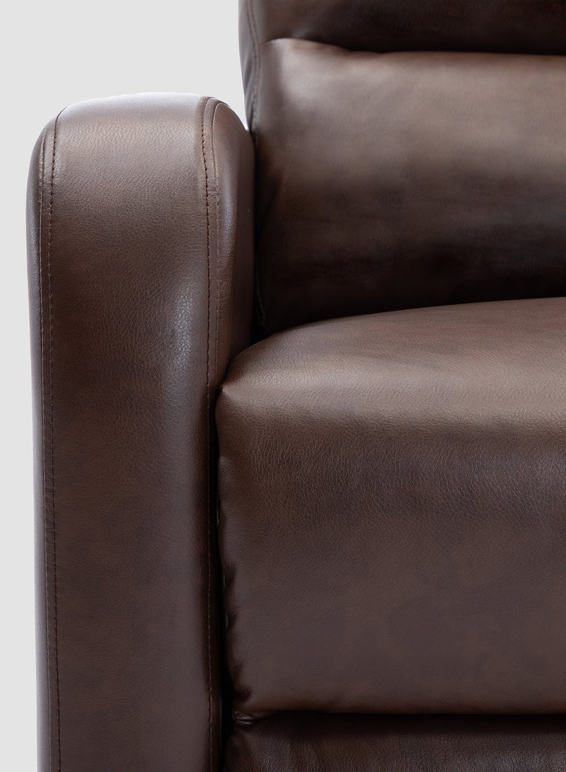 Recliner Sofa Luxurious Brown Leather - Dawson Collection Classic Lazy Boy Chair - Relaxing Sofa Easy Chair - Brown 75*94*107cm - v1625133462/N42934357A_4