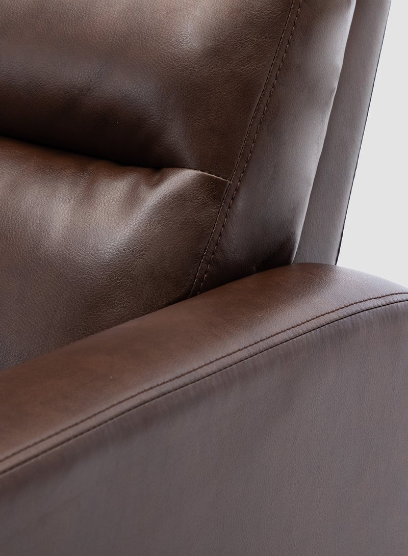 Recliner Sofa Luxurious Brown Leather - Dawson Collection Classic Lazy Boy Chair - Relaxing Sofa Easy Chair - Brown 75*94*107cm - v1625133463/N42934357A_10