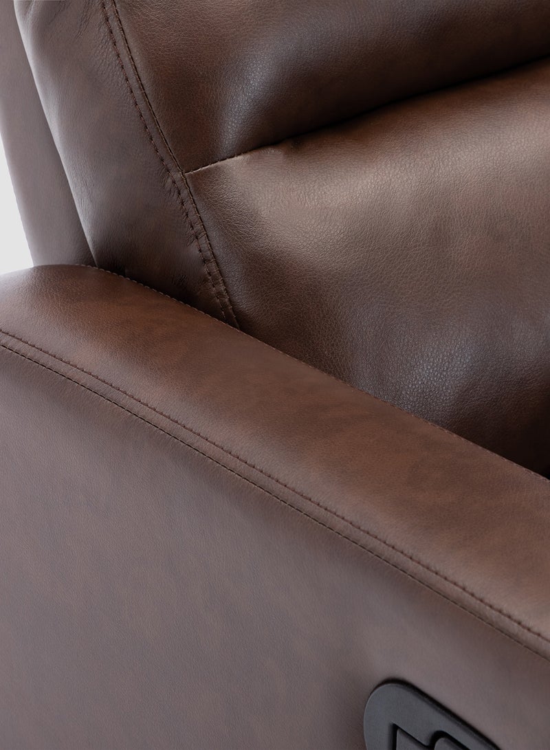 Recliner Sofa Luxurious Brown Leather - Dawson Collection Classic Lazy Boy Chair - Relaxing Sofa Easy Chair - Brown 75*94*107cm - v1625133463/N42934357A_6