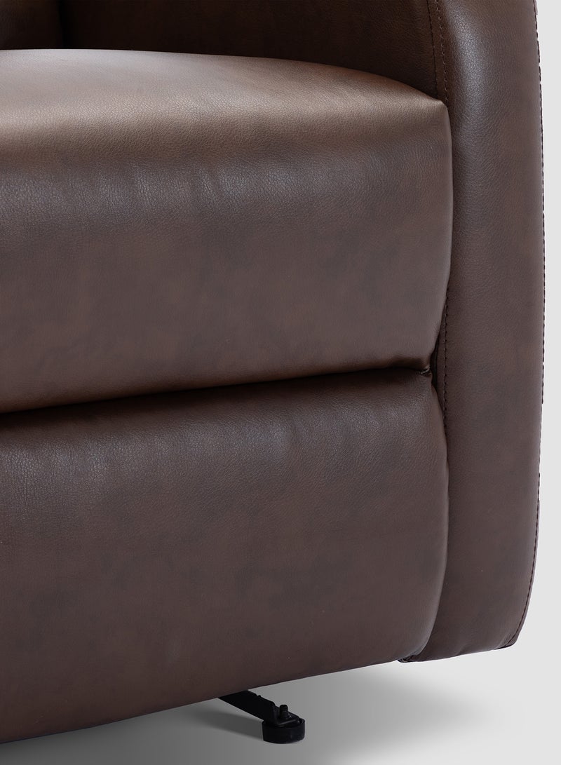 Recliner Sofa Luxurious Brown Leather - Dawson Collection Classic Lazy Boy Chair - Relaxing Sofa Easy Chair - Brown 75*94*107cm - v1625133463/N42934357A_7