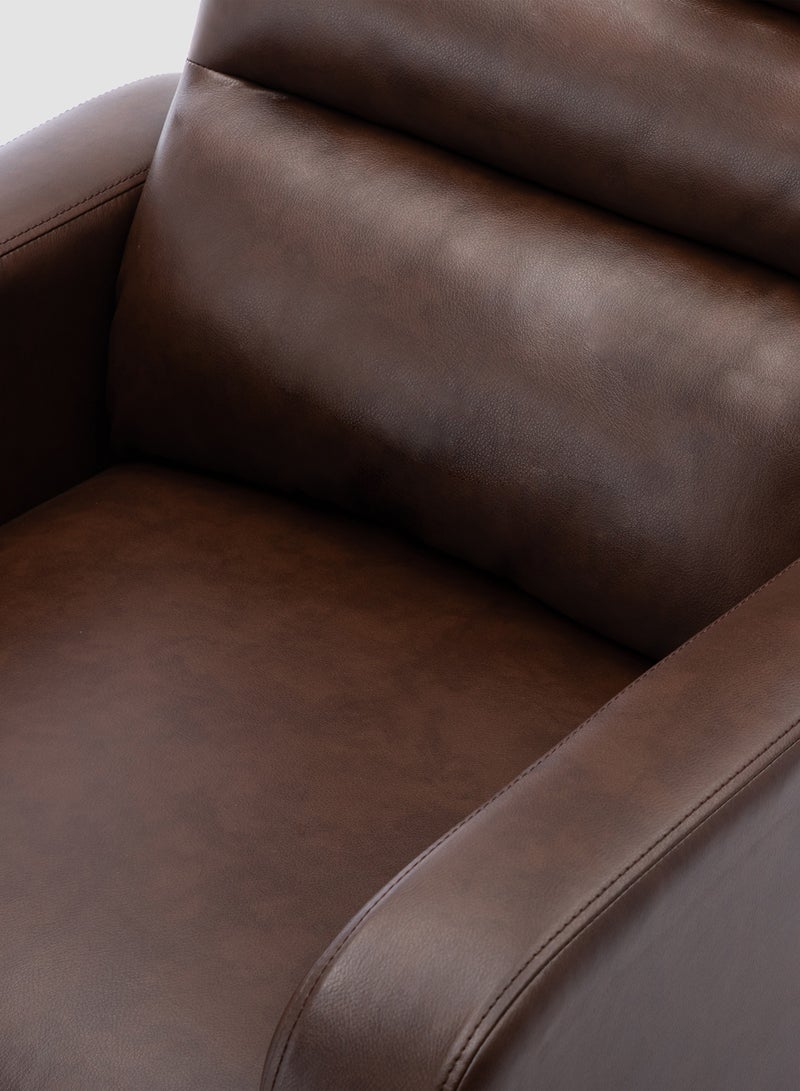 Recliner Sofa Luxurious Brown Leather - Dawson Collection Classic Lazy Boy Chair - Relaxing Sofa Easy Chair - Brown 75*94*107cm - v1625133463/N42934357A_9