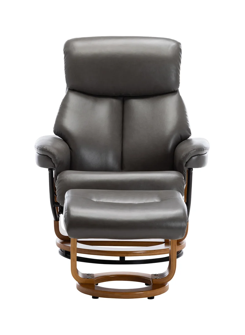 ebb & flow Recliner Sofa Luxurious Grey Upholstered Fabric Morgan Collection Classic Lazy Boy Chair 80 X 67 X 56 Relaxing Sofa, Easy Chair Grey 80 x 67 x 56cm
