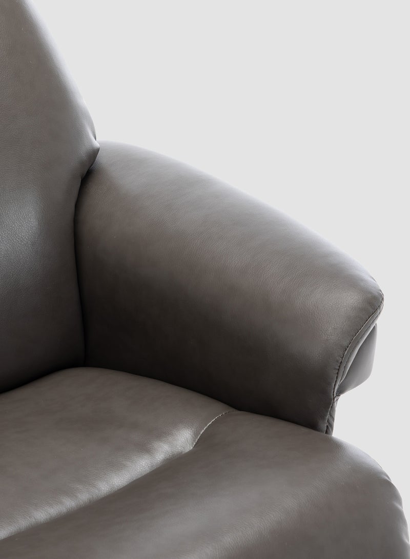 ebb & flow - Recliner Sofa Luxurious Grey Upholstered Fabric Morgan Collection Classic Lazy Boy Chair 80 X 67 X 56 Relaxing Sofa, Easy Chair Grey 80 x 67 x 56cm - Image 1