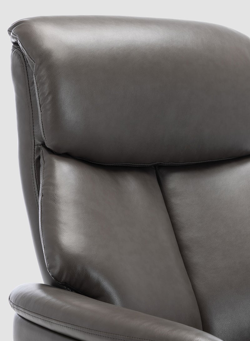 ebb & flow - Recliner Sofa Luxurious Grey Upholstered Fabric Morgan Collection Classic Lazy Boy Chair 80 X 67 X 56 Relaxing Sofa, Easy Chair Grey 80 x 67 x 56cm - Image 1
