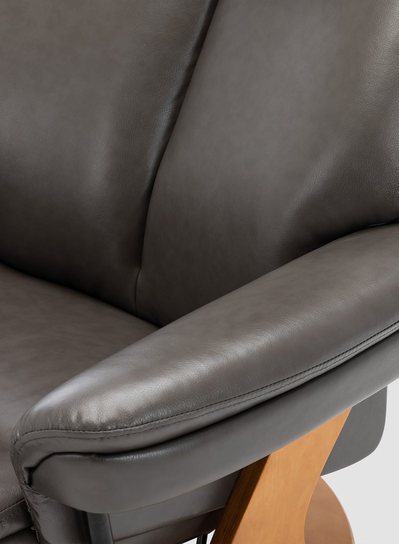 ebb & flow - Recliner Sofa Luxurious Grey Upholstered Fabric Morgan Collection Classic Lazy Boy Chair 80 X 67 X 56 Relaxing Sofa, Easy Chair Grey 80 x 67 x 56cm - Image 1
