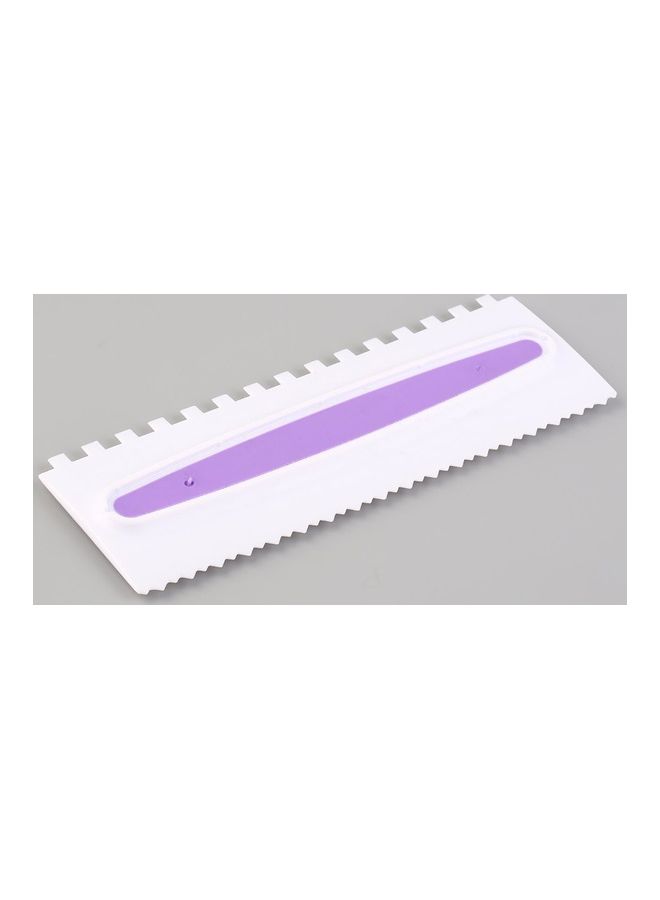 Plastic Sawtooth Shape Cake Cream Smoother White/Purple - Image 2