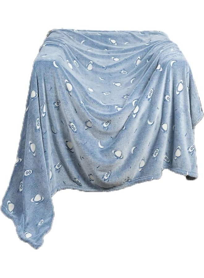 XiuWoo Glow In The Dark Soft Blanket Cotton Grey 152 x 127cm - Image 1
