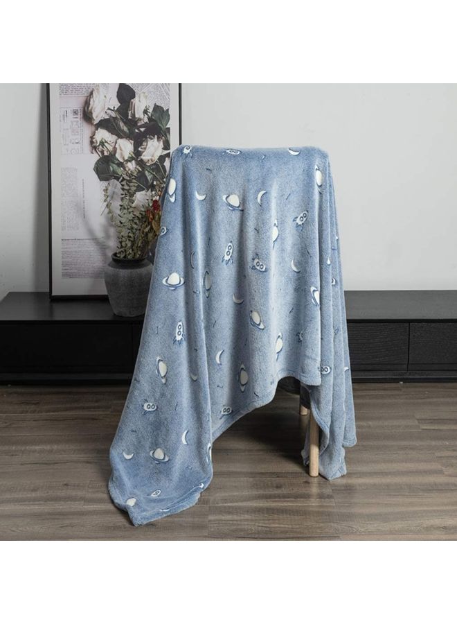 XiuWoo Glow In The Dark Soft Blanket Cotton Grey 152 x 127cm - Image 2