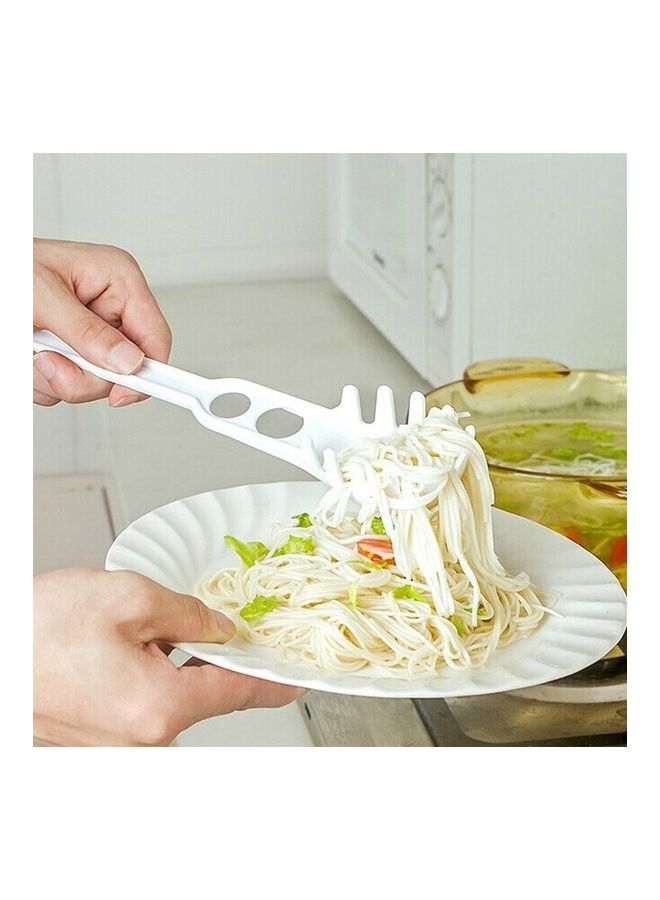 طقم ملاعق نودلز بلاستيكية متعددة الوظائف  مكون من قطعتين أبيض  - Image 2