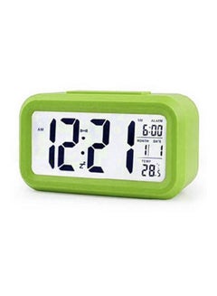 Alarm Clock Office Digital Large Screen And Lighting Buttons Green 15.2X5.8X7.8cm