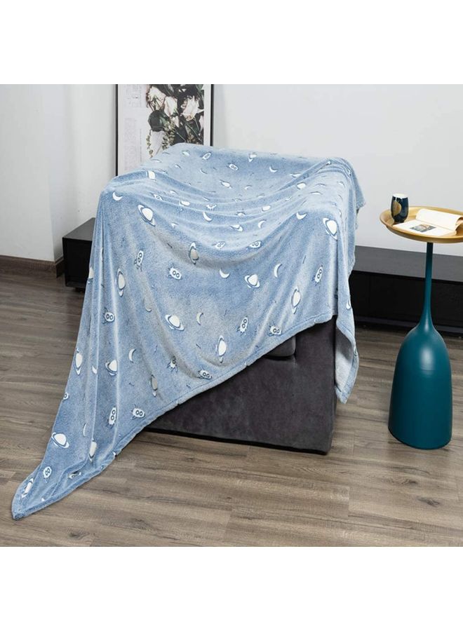 شو وو بطانية ناعمة تتوهج في الظلام قطن رمادي 152 x 127سم - Image 2