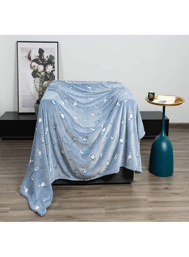 شو وو بطانية ناعمة تتوهج في الظلام قطن رمادي 152 x 127سم - Image 4