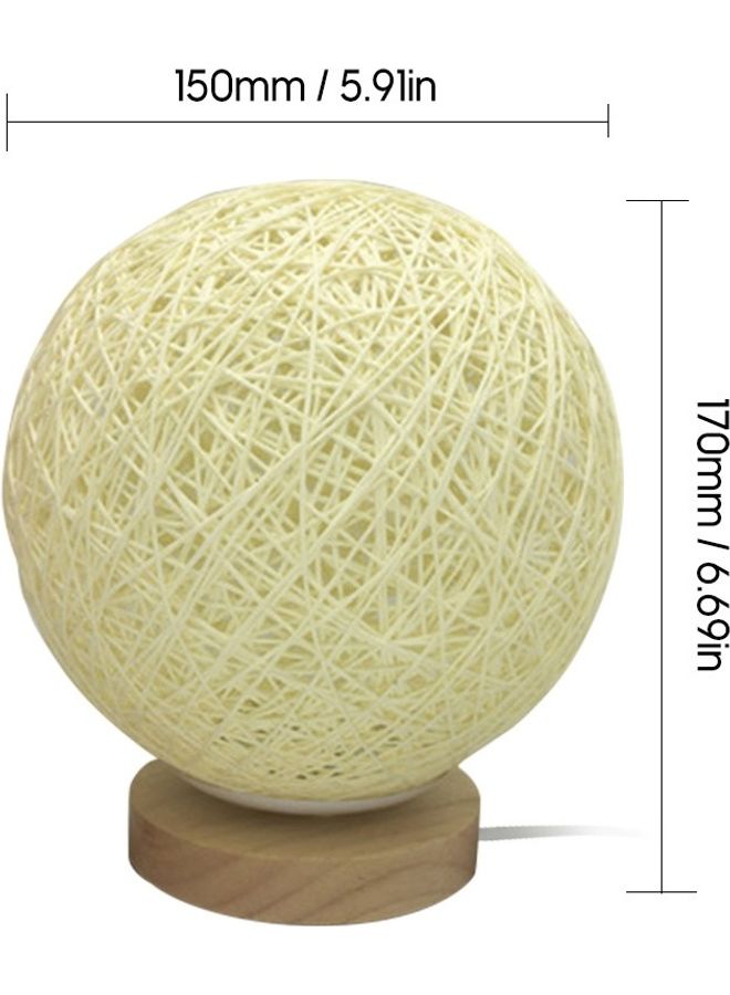 USB Powered Woven Moon Bedside LED Desk Lamp Beige  - Image 3