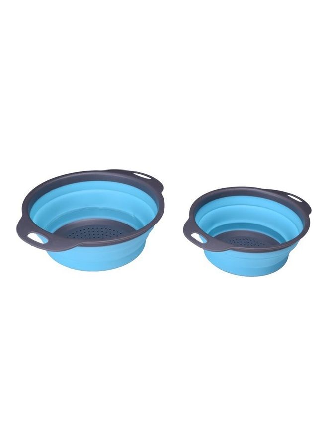 2-Piece Two-layer Fruit And Vegetable Drain Basket Blue 