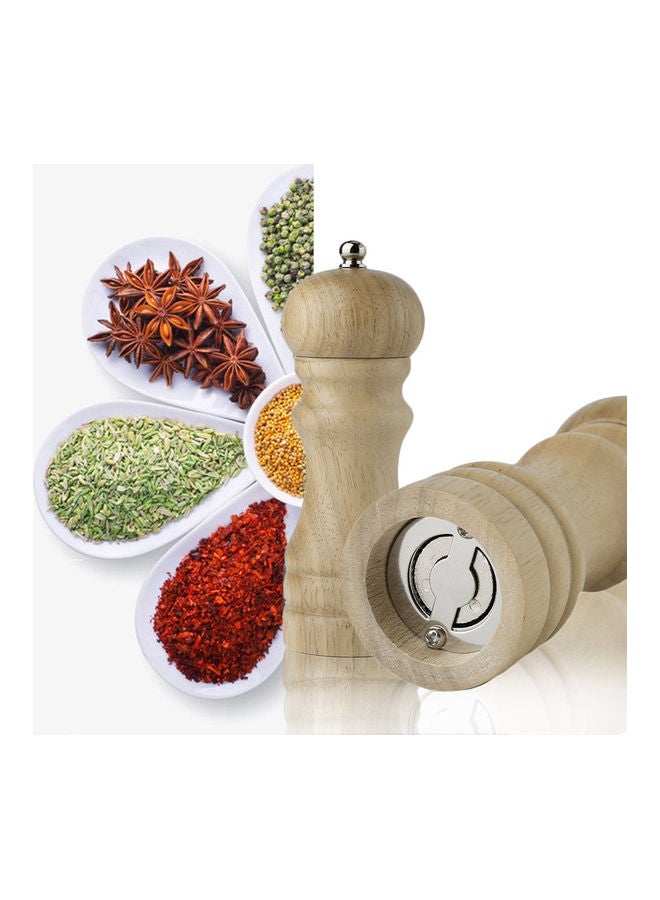 Manual Wood Pepper Salt Grinder Beige  - Image 2