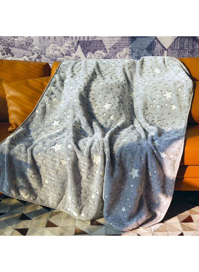 XiuWoo Glow in The Dark Throw Blanket Cotton Grey/White 127X152cm  - Image 2