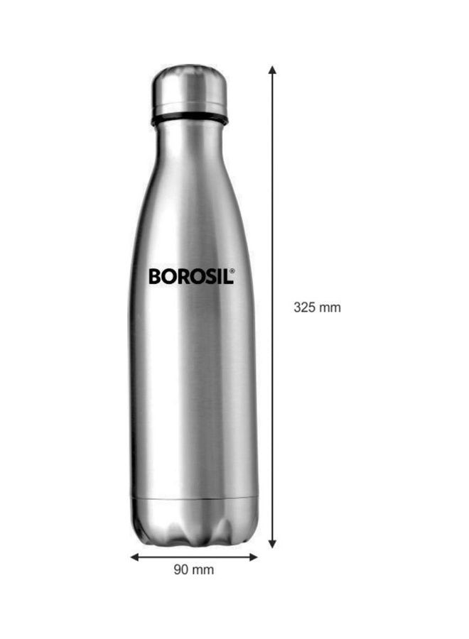Vacuum Insulated Flask Water Bottle Silver