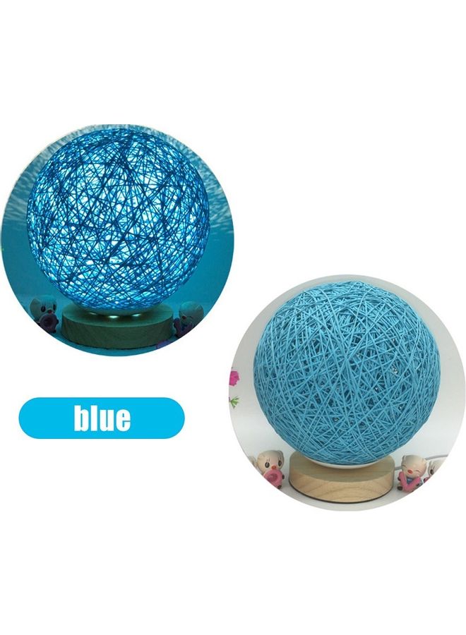 USB Powered Woven Moon Bedside LED Desk Lamp Blue  - Image 2
