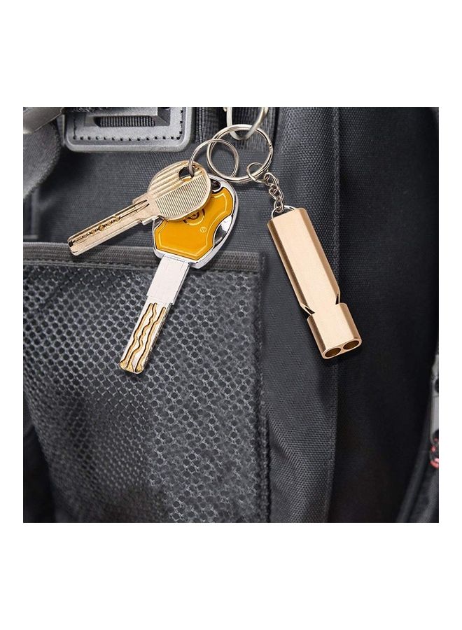 Generic 10-Piece Aluminum Alloy Double Tube High Frequency Whistle with Key Chain  - Image 2
