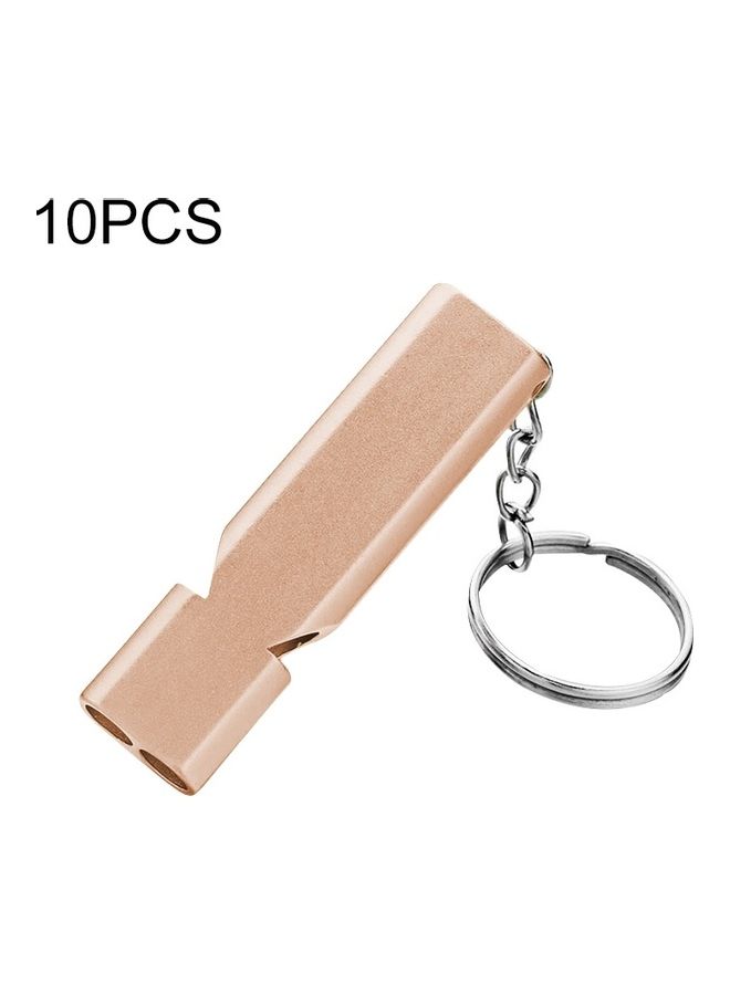 Generic 10-Piece Aluminum Alloy Double Tube High Frequency Whistle with Key Chain 