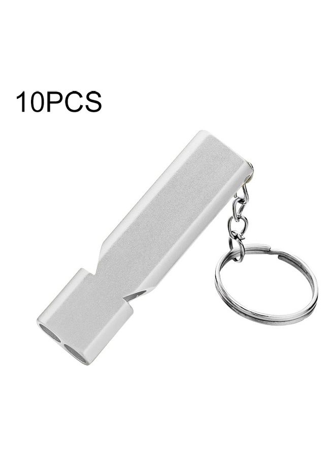 Generic 10-Piece Aluminum Alloy Double Tube High Frequency Whistle with Key Chain  - Image 1