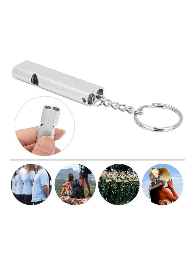 Generic 10-Piece Aluminum Alloy Double Tube High Frequency Whistle with Key Chain  - Image 3