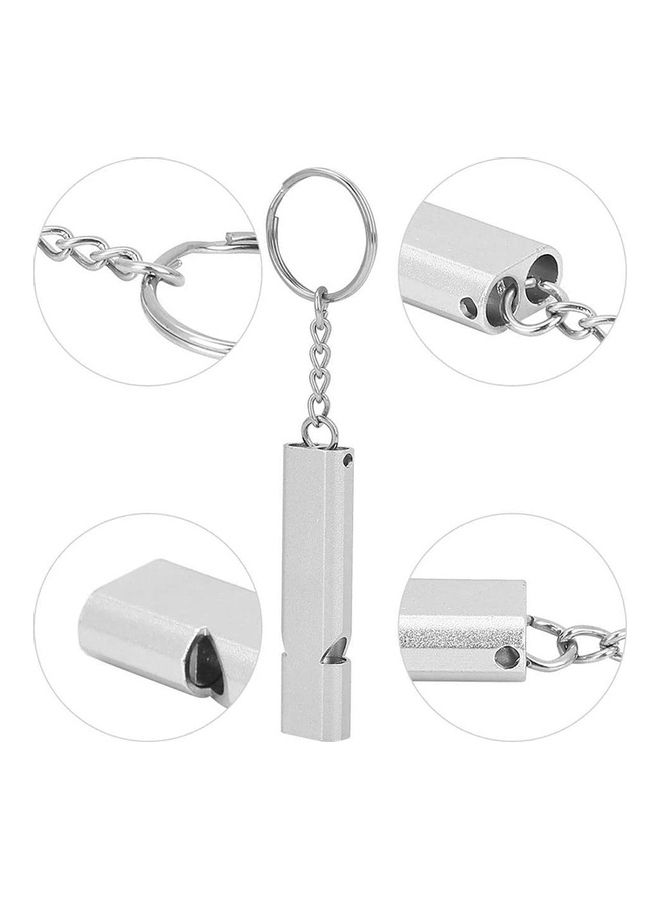 Generic 10-Piece Aluminum Alloy Double Tube High Frequency Whistle with Key Chain  - Image 4