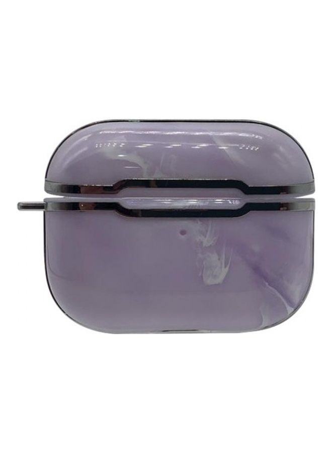 MARGOUN Protective Marble Design Case Cover with Carabiner for Apple AirPods Pro Purple - Image 2