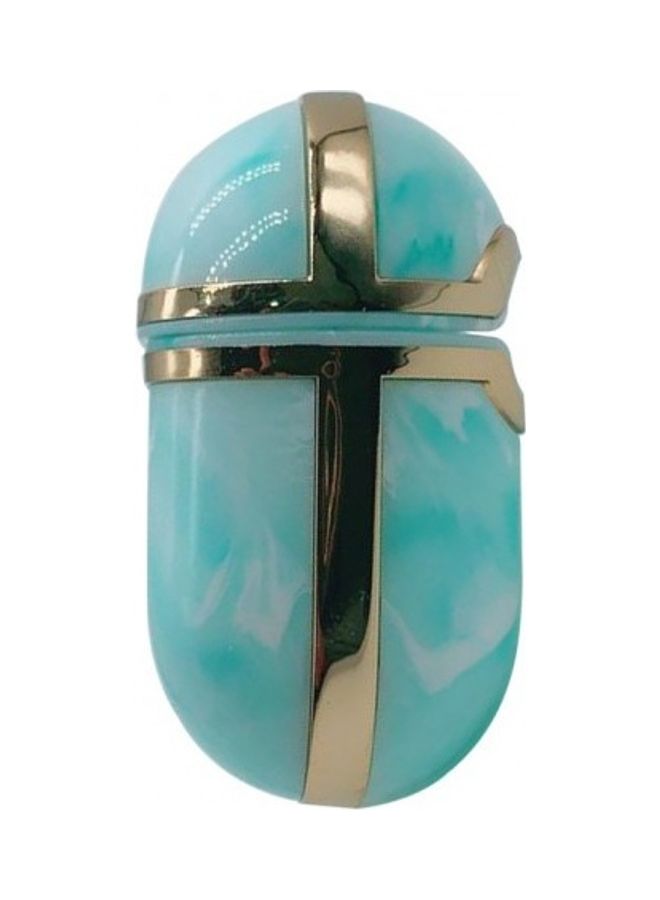 MARGOUN Protective Marble Design Case Cover for Apple AirPods Pro Blue/Gold - Image 3