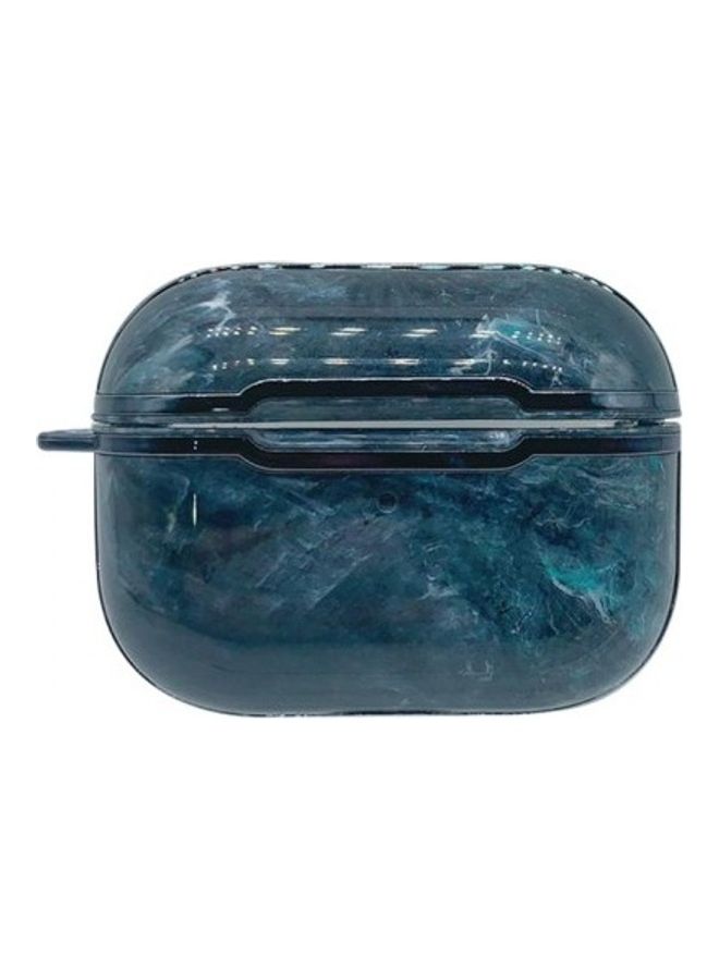 MARGOUN Protective Marble Design Case Cover with Carabiner for Apple AirPods Pro Blue - Image 2