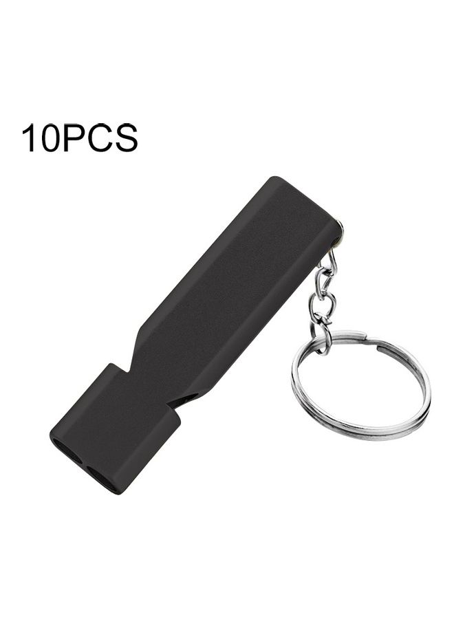Generic 10-Piece Aluminum Alloy Double Tube High Frequency Whistle with Key Chain 