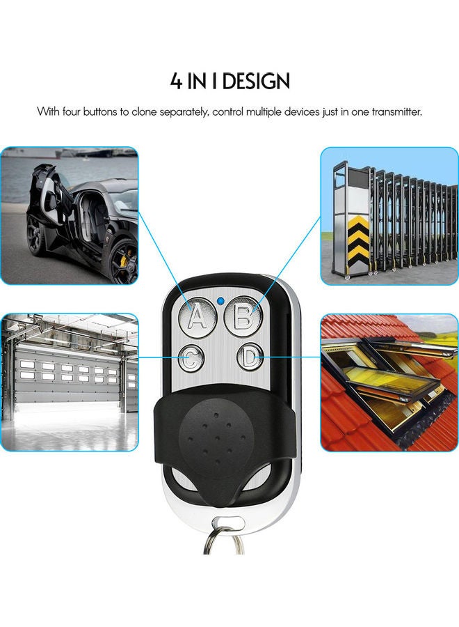 Garage Duplicator Remote Control Key Fob with Cover Protection Silver/Black - Image 4