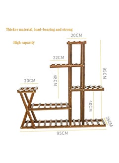 Generic Multilayer Wooden Plant Stand Brown 
