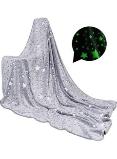 XiuWoo Warm and Cosy Glow In The Dark Blanket Cotton Grey 152.4 x 127cm  - Image 1