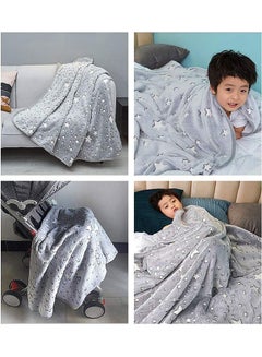 XiuWoo Warm and Cosy Glow In The Dark Blanket Cotton Grey 152.4 x 127cm  - Image 3
