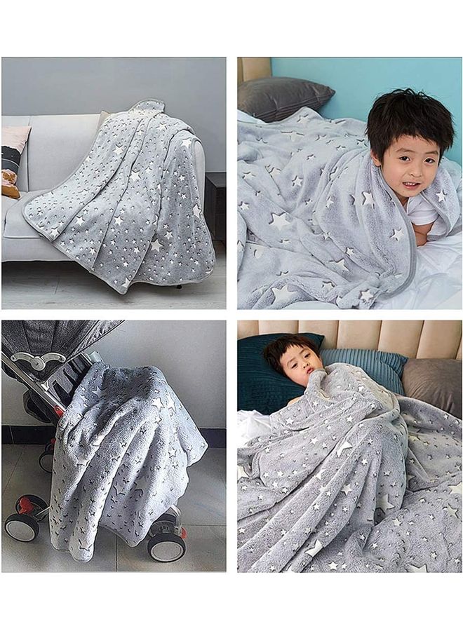 XiuWoo - Warm and Cosy Glow In The Dark Blanket Cotton Grey 152.4 x 127cm - Image 1