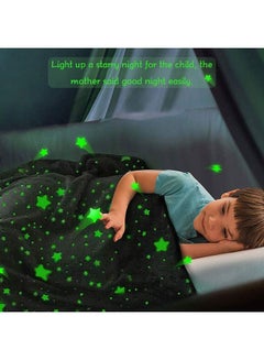 XiuWoo Warm and Cosy Glow In The Dark Blanket Cotton Grey 152.4 x 127cm  - Image 4