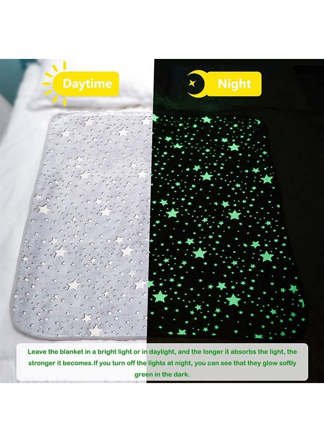 XiuWoo - Warm and Cosy Glow In The Dark Blanket Cotton Grey 152.4 x 127cm - Image 1